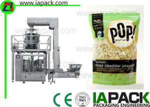Popcorn Premade Pouch täitev tihendusmasin mitmepealse skaalaga